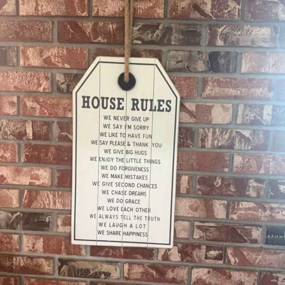 House rules sign